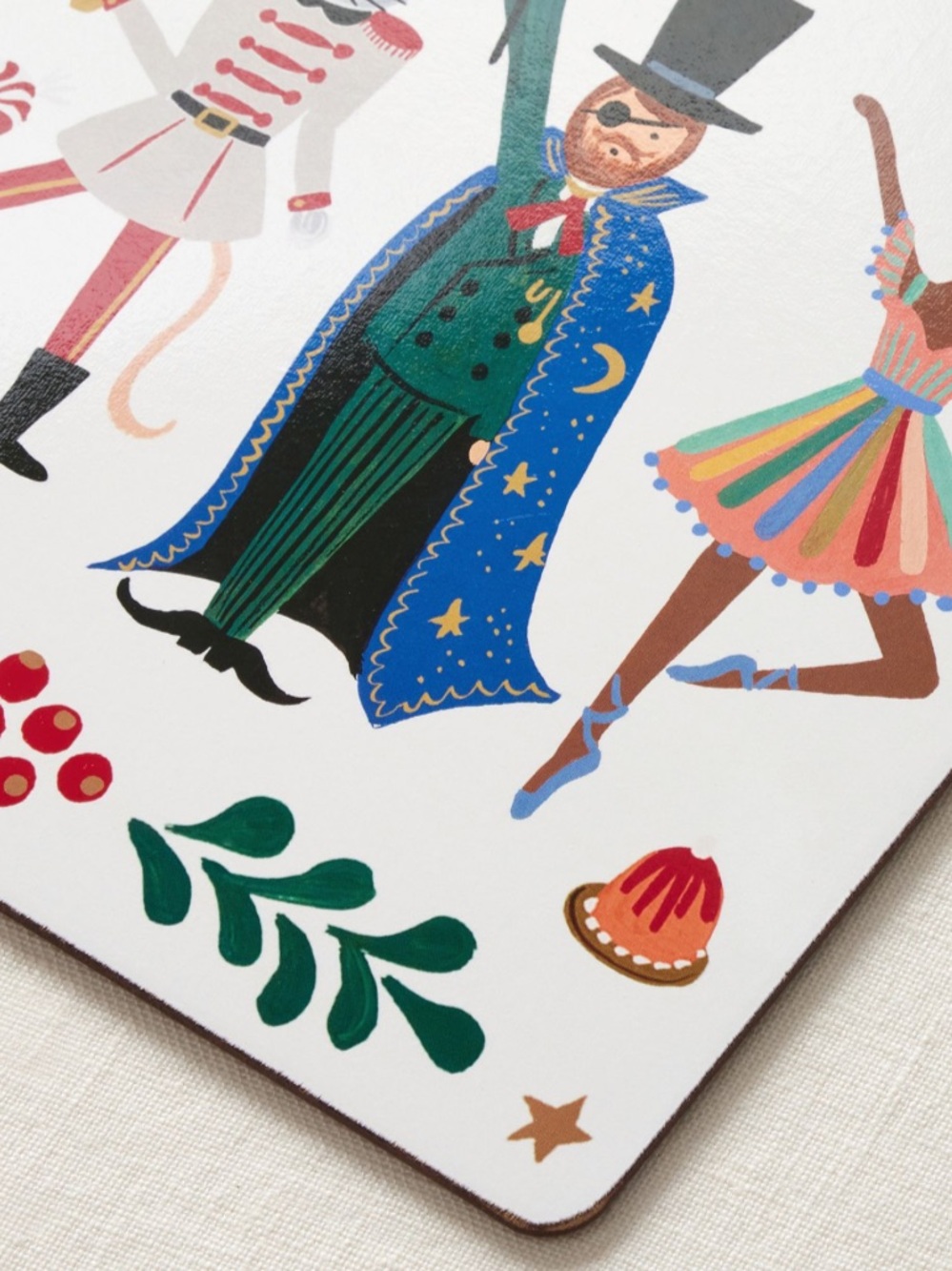 Pottery Barn Kids x Rifle Paper Co. Christmas Nutcracker Cork Placemat - Picture 3 of 6